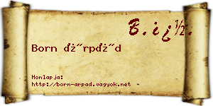 Born Árpád névjegykártya
